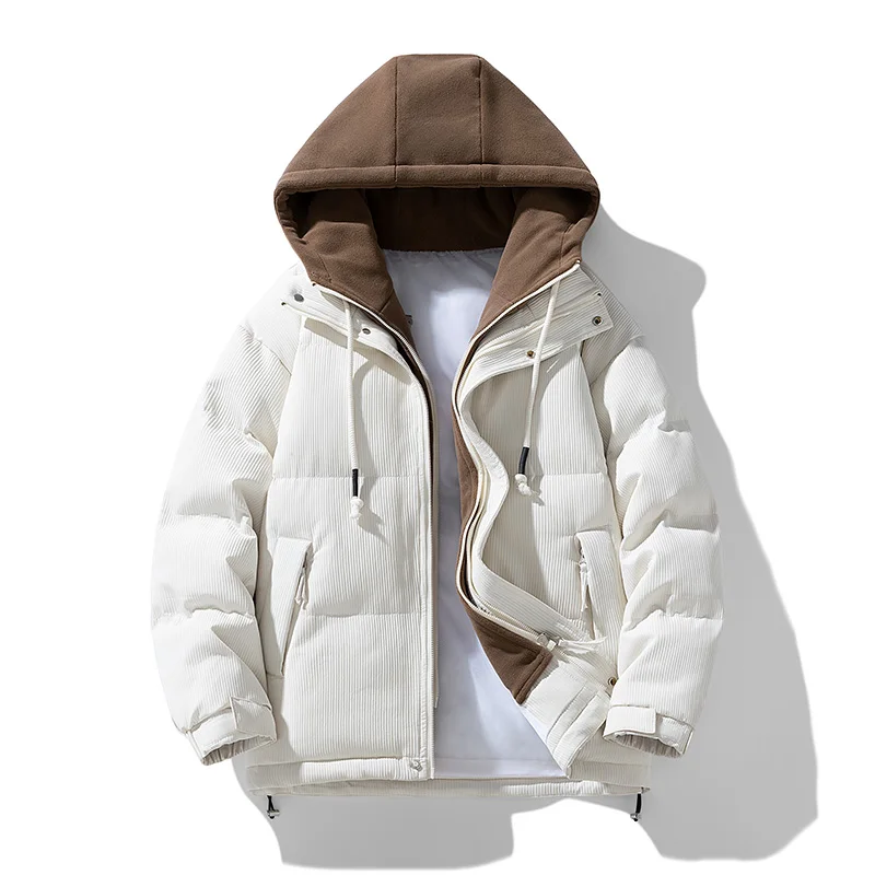 سترات كاجوال سميكة مقنعين مبطنة بالقطن معطف الخبز في الهواء الطلق الرجال الخريف الشتاء التنزه سترات تسلق الجبال دعوى الرجال #6