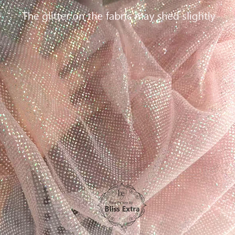 Shimmering Glitter Tulle Fabri - Sequin Fabric Panel ulasan dan harga