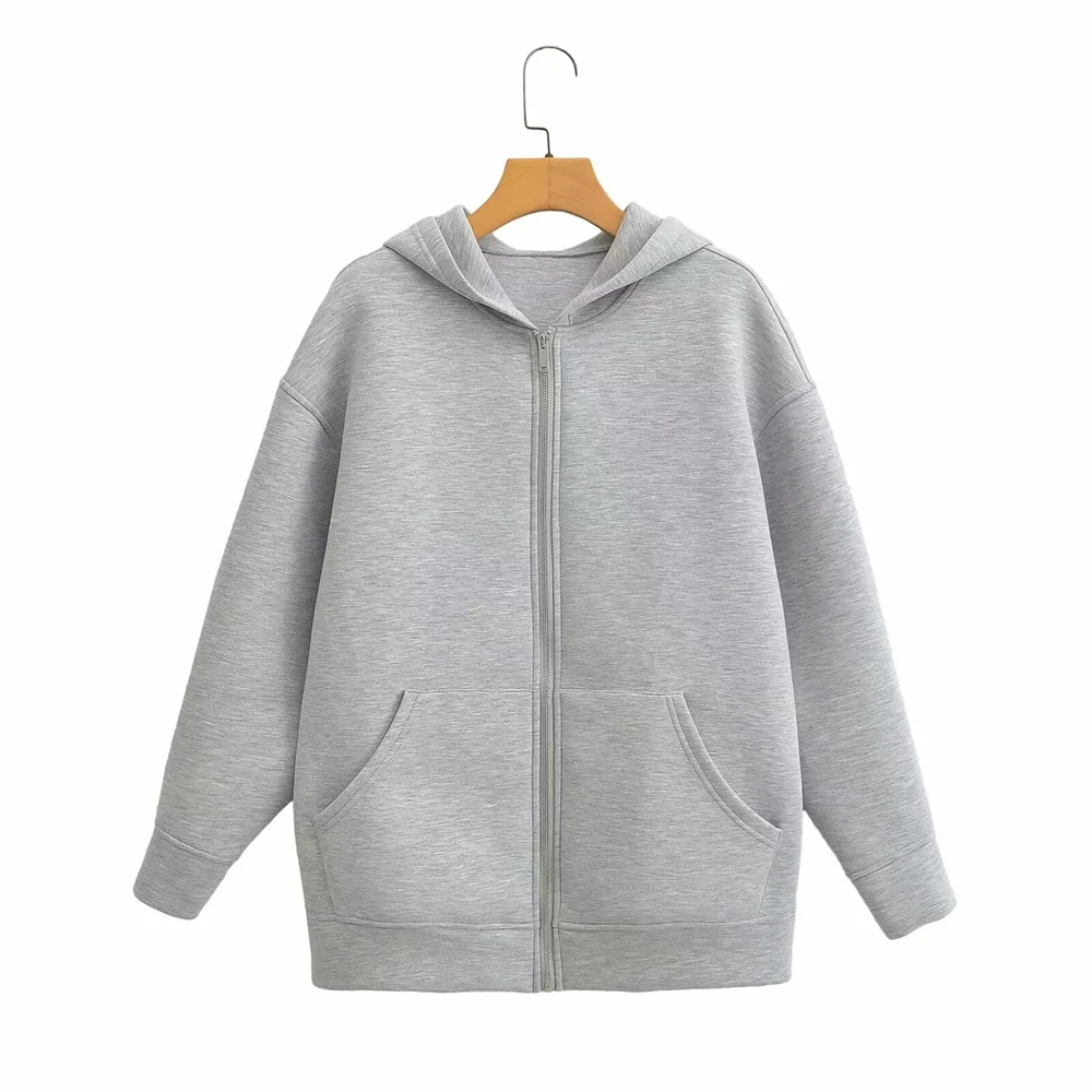 

Taop&Za Autumn New Product Women's Fashion Leisure Versatile Hoodie Long Zipper Decoration Jacket Coat