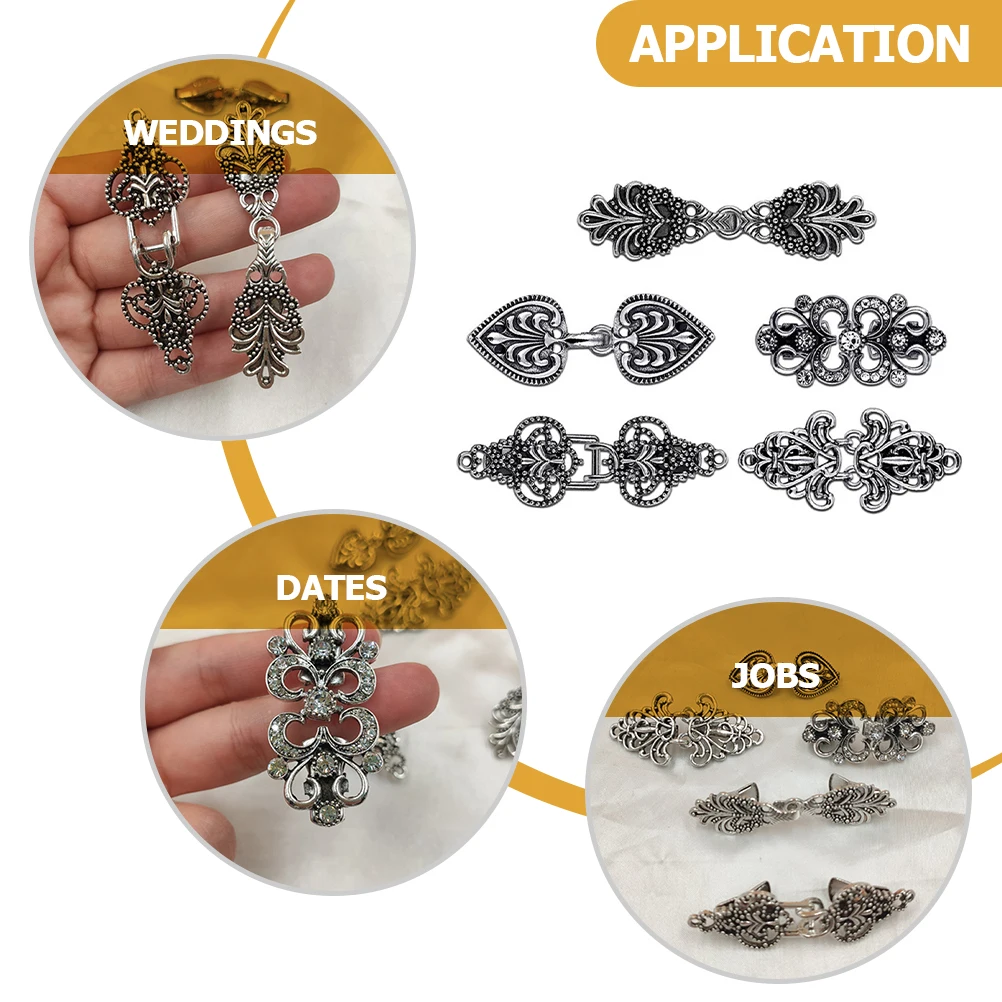 

5Pcs Vintage Cardigan Clip Retro Sweater Shawl Collar Clips Elegant Dress Clips Wedding Party Accessory Cardigan Clip