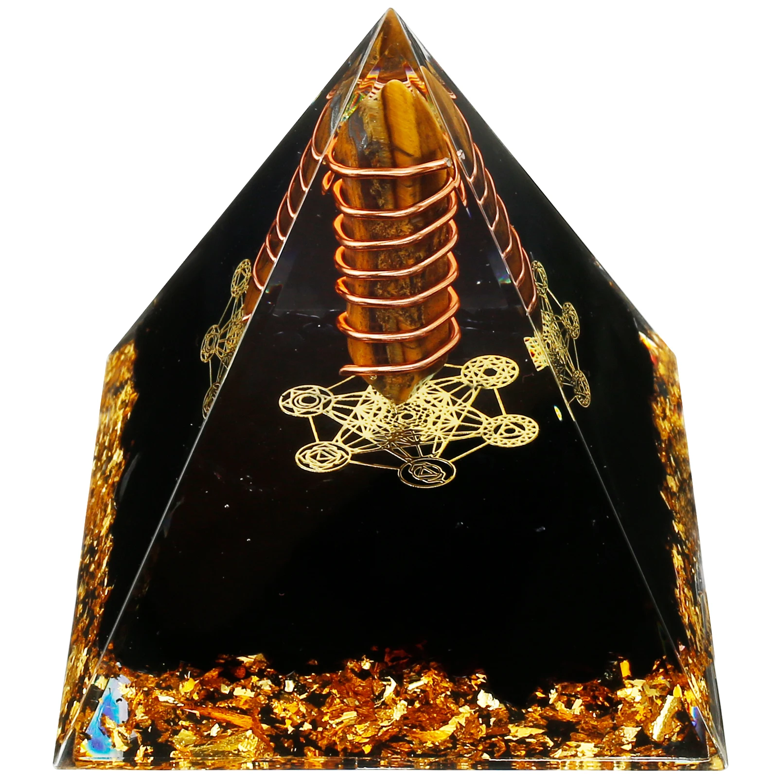 Crystal Pyramid Reiki Energy Pyramid Decor Handmade Meditation Pyramid Ornament Energy Protection Crystal Generator for Office