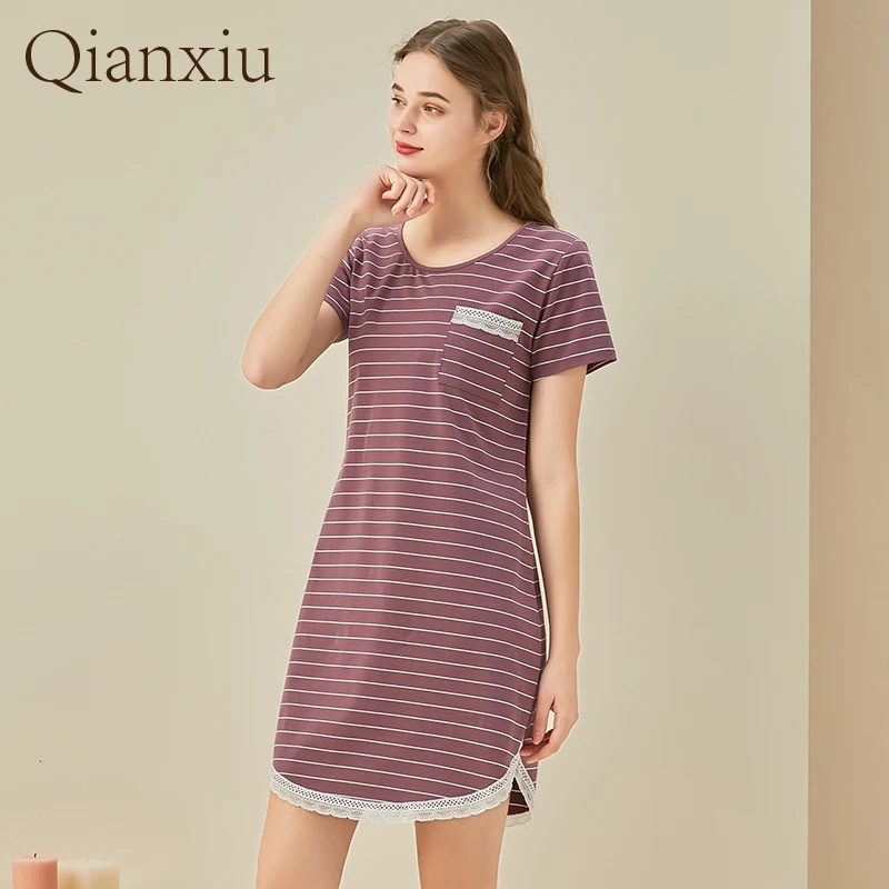 New Summer Comfort Soft Simple And Fashionable Women\'s Home Clothes Pajamas Home Wear Casual Wear Sleeping Dress Nightgown