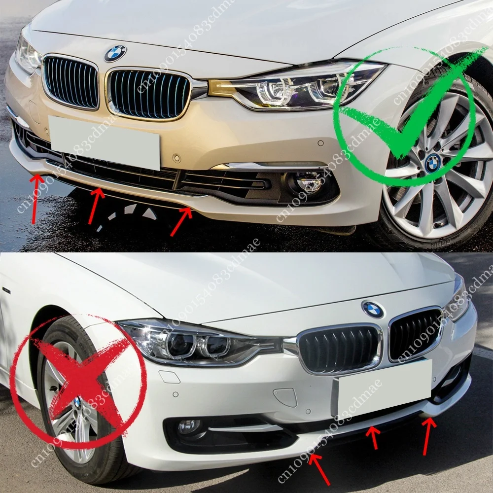Front Bumper Splitter Lip Spoiler Diffuser Retrofit for BMW 3 Series F30 F31 Non-M Sport 2012-2019 Bodykits Tuning Canard Lip