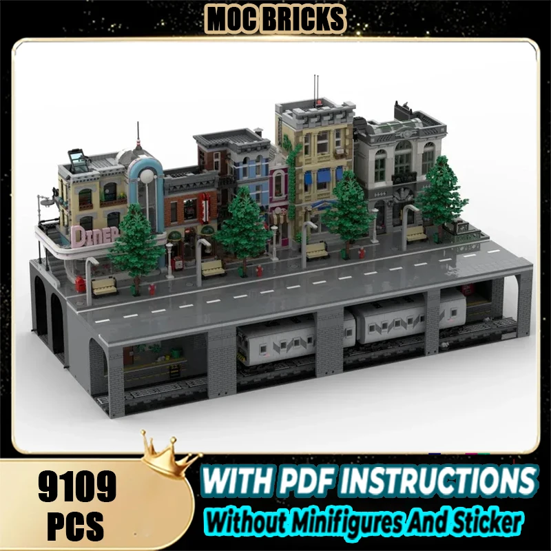 

Street View Model Moc Building Bricks Underground Subway Station Technology Modular Blocks Gifts Christmas Toy DIY Sets Assembly