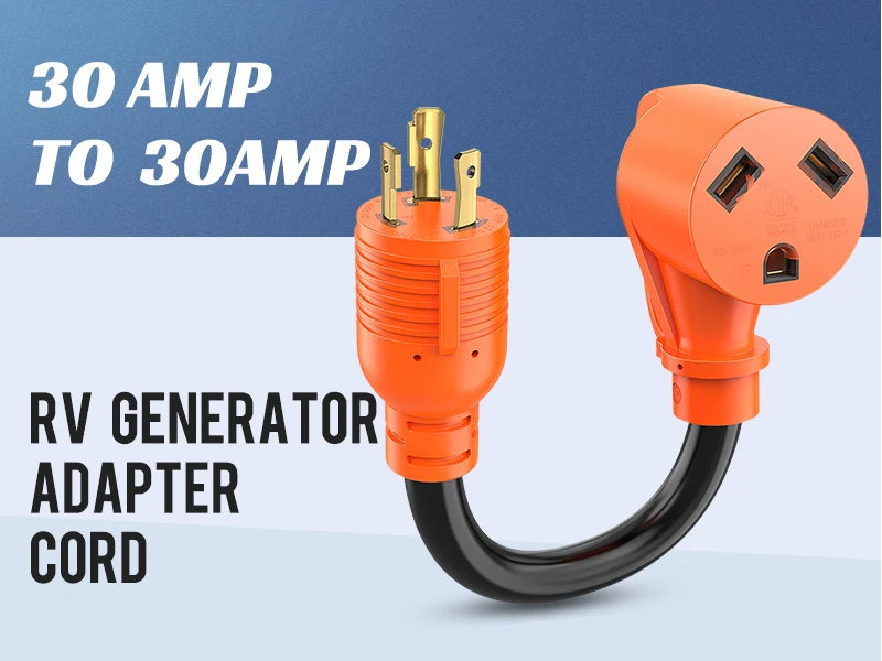 Nilight RV Generator Adapter Cord 30A-30A L5-30P to TT-30R 10AWG Copper Heavy Duty Twist Lock Male to Female for Camper Trailer