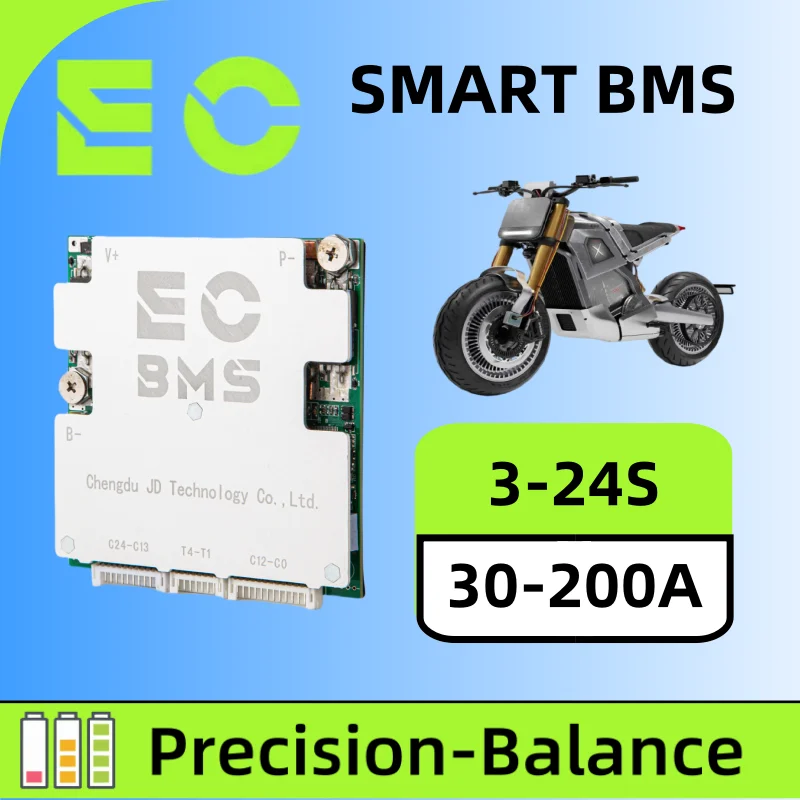 

Электровелосипед ECBMS BMS 4-14S 30-100A 12 В 24 В LiFePO4 Li-ion 18650 Smart Fast Balance Низкотемпературная зарядная система Электрический скутер