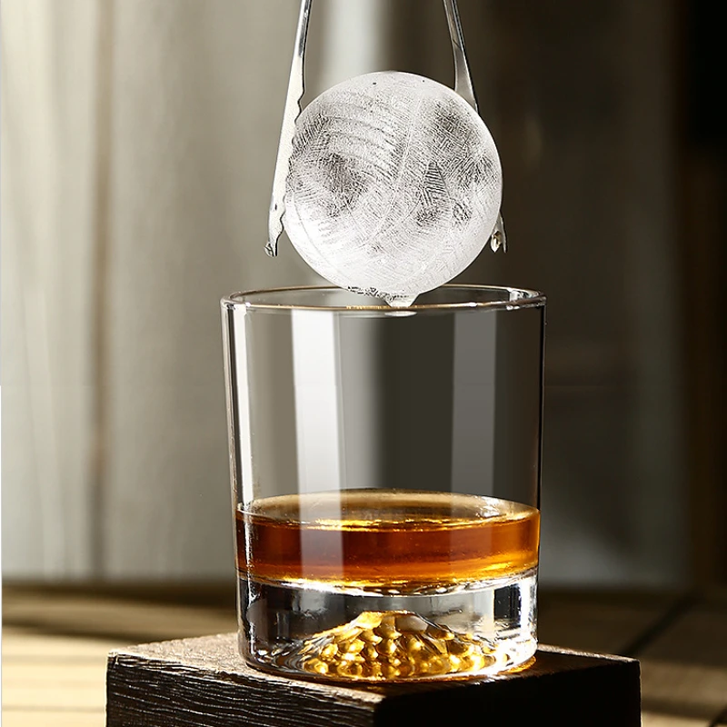 

2Pcs Iceberg Design Whiskey Glass Bottom, Raised Ice Mountain Rock Tumbler, Creative Party Bar, Household Drinkware