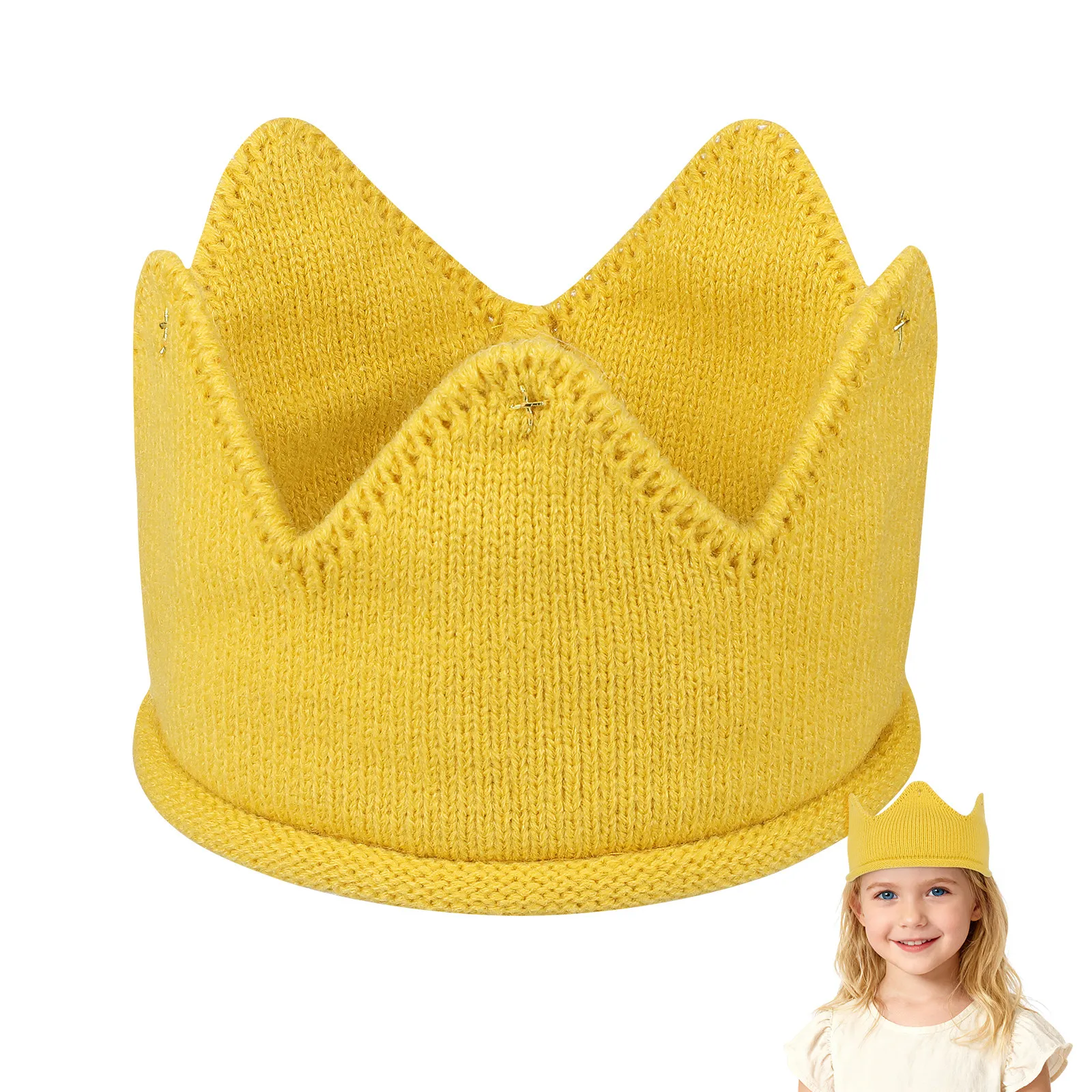 

Вязаная шапка-корона для малышей, мягкая, теплая, с короной, милая праздничная повязка на голову, зимний подарок, шапка-корона для девочек и мальчиков, серая