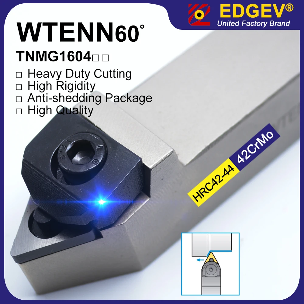 

EDGEV WTENN1616H16 WTENN2020K16 WTENN 2020K16 WTENN2525M16 WTENN3232P16 токарный станок с ЧПУ, внешний инструмент, поворотный держатель инструментов TNMA160408 TNMG160404