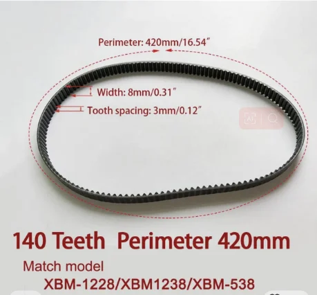 XBM-1228/1238/538/438 140 Teeth Dongling bread machine accessories belt