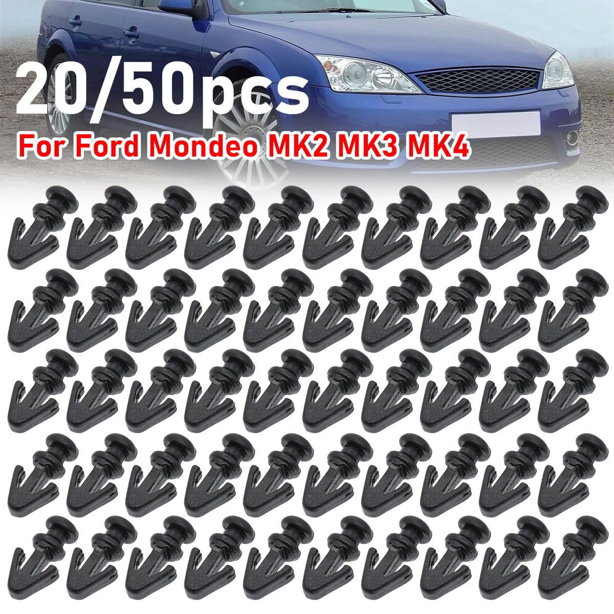 

20/50Pcs For Ford Mondeo MK2 MK3 MK4 Lower Weatherstrip Door Rubber Seal Gasket Sill Clips Sealing Strip Retainer Rivet Fastener
