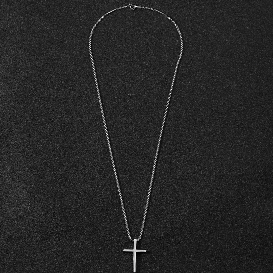 Stainless Steel Cross Pendant Necklace for Men Women Minimalist Jewelry Male Female Prayer Necklaces Chokers Fashion Jewelry Gif