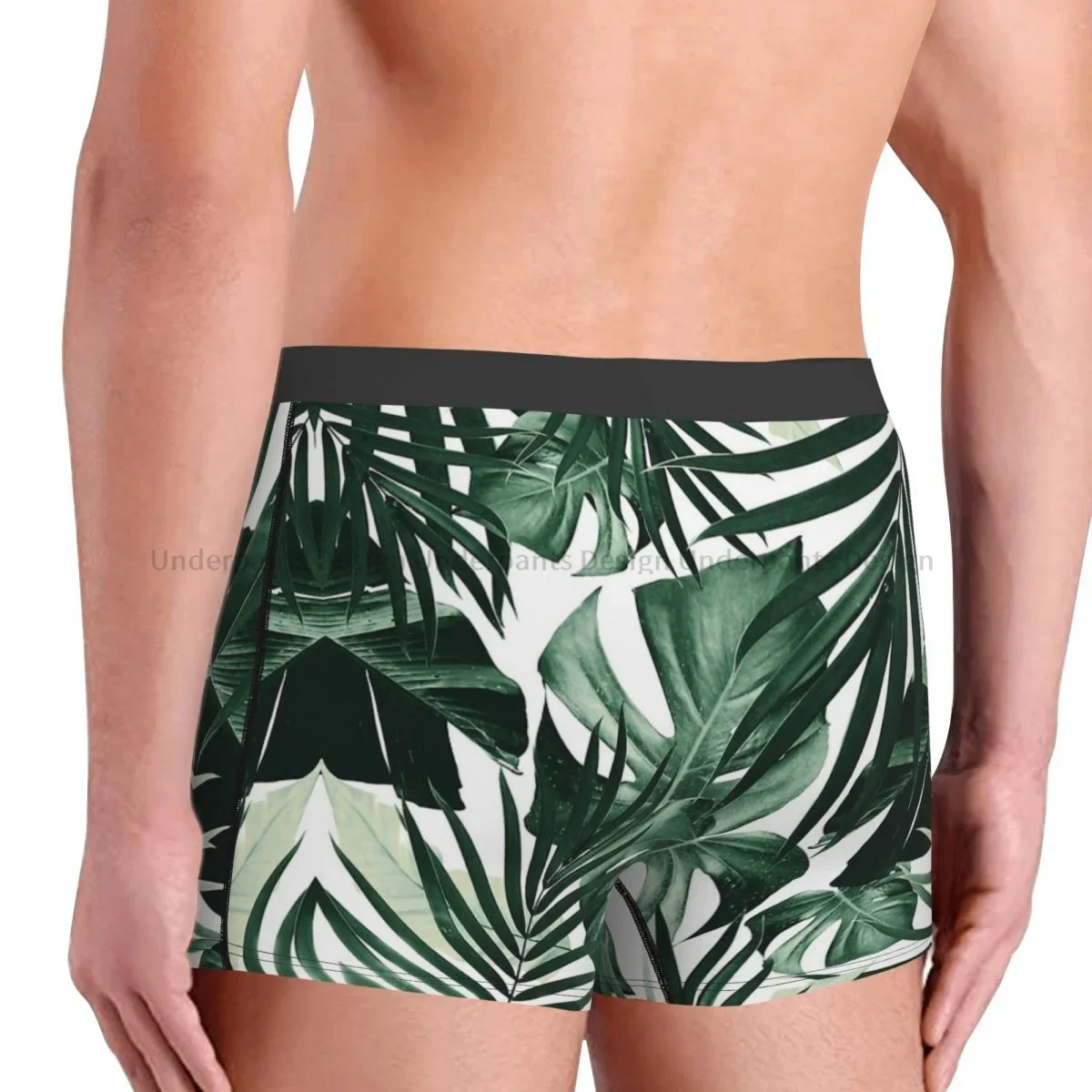 Tropical Jungle Leaves Pattern Underpants Cotton Panties Male Underwear Print Shorts Boxer Briefs