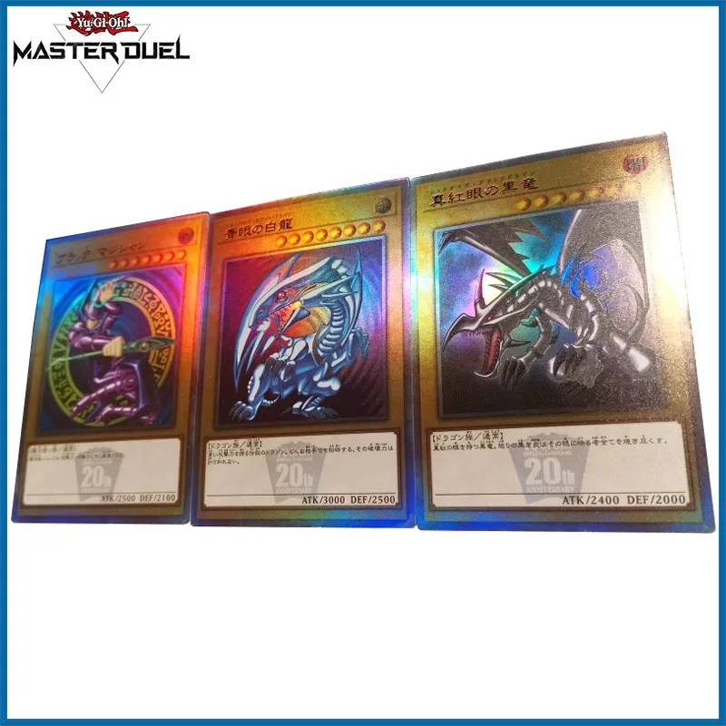 3PC/set Yu-Gi-Oh DIY ACG Boys Battle Games Toys Collectible Cards Christmas Birthday Gifts Black Magician Girl Dark Magic Attack