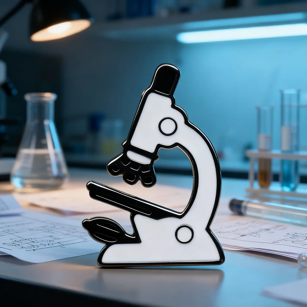 Hanreshe Science Microscope Enamel Brooch Pin Lapel Badge Lab Jewelry for Scientist