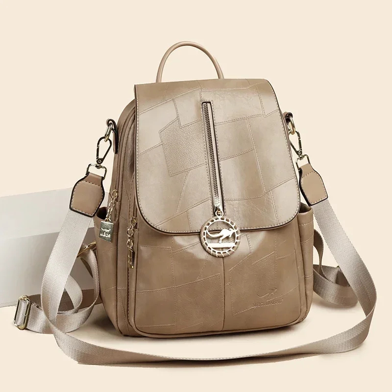 Frauen Luxus Leder Rucksack Große Kapazität rucksack Geldbörsen Hohe Qualität Leder Weibliche Mode