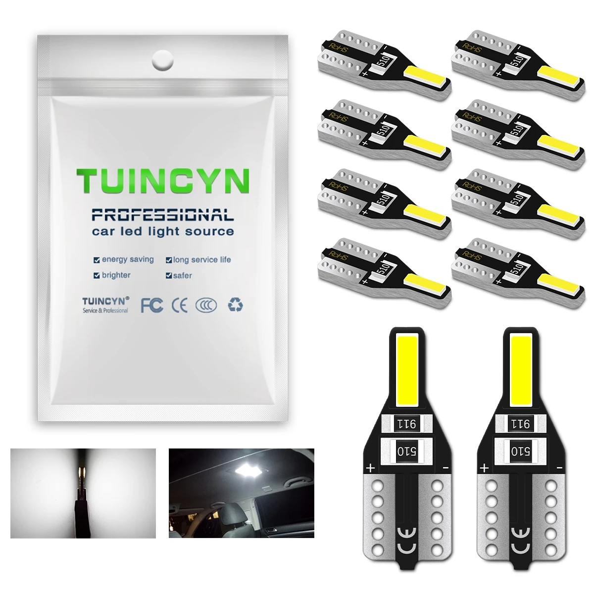 10x W5W T10 LED CANBUS Bulb Wedge Light Side Marker Lamp For Land Rover X9 V8 Freelander 2 Defender Discovery 3 4 2 Sport Evoque