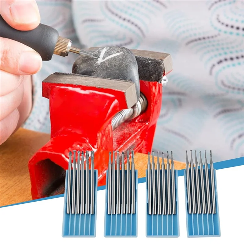 

-AA95 24 Pcs 3/32Inch(2.3Mm) Round Shank Tungsten Steel Wood Carving Drill Bits For Rotary Tools Compatible With Engraving Pen