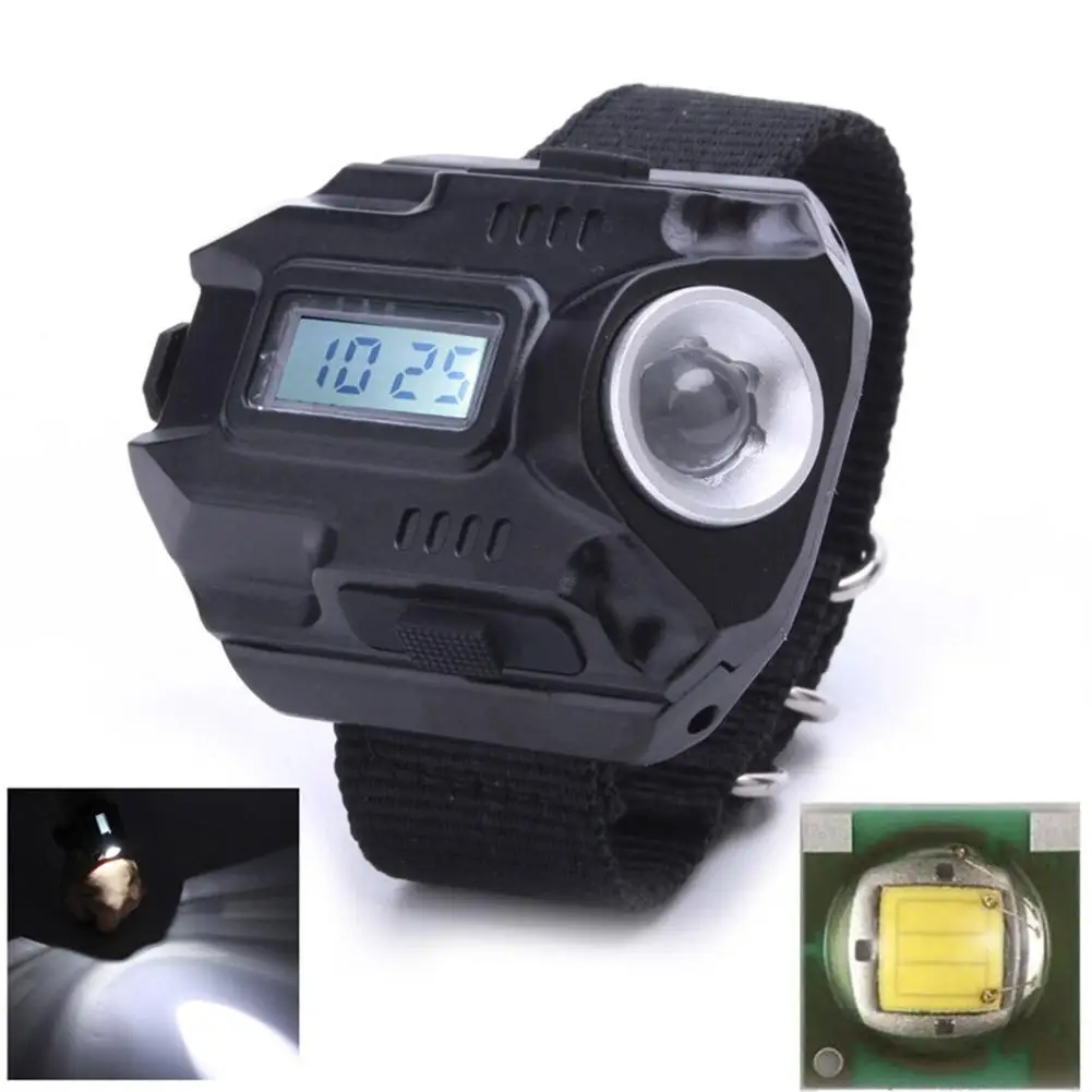 1PCS Portable Wrist Light Flashlight Torch Adjustable Wrist Strap With Led Watch For Camping Mountaineering Night Riding