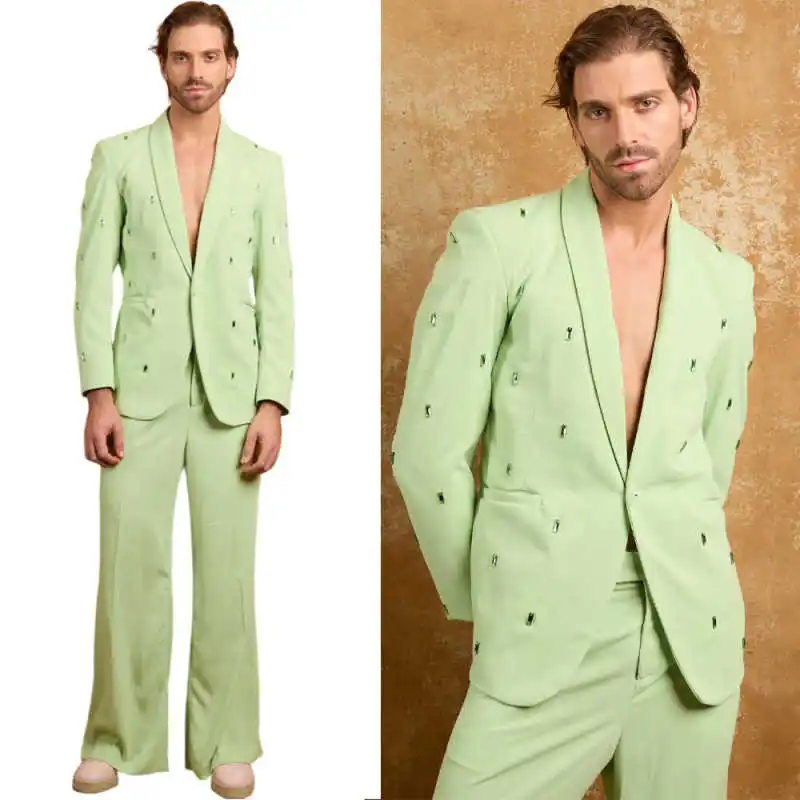 

Simple Men Suits Tailor-Made Groom 2 Pieces Jacket Blazer Shawl Lapel Single Breasted Evening Party Formal Occasions
