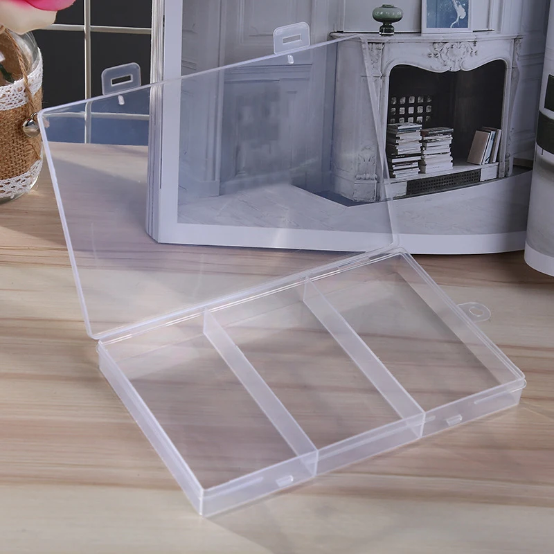 Transparent Mit Abdeckung Rechteck Vertikale 3 Grid Wimpern Verlängerung Werkzeug Lagerung Box Kleber Pinzette Halter Make-Up Organizer