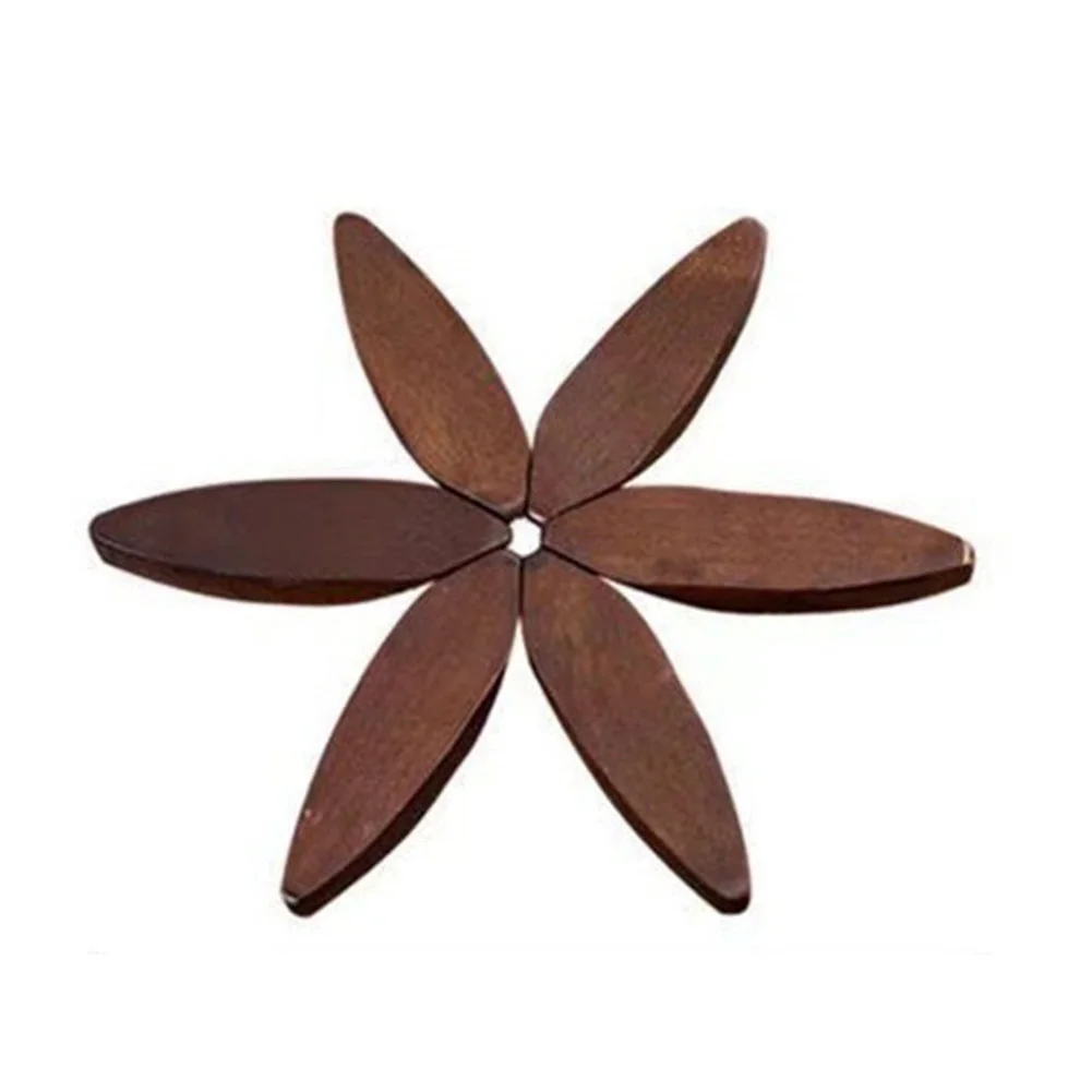 Kitchen Trivets Leaf Shaped Coaster Distinctive Black Marks Eye-catching Centerpieces High-strength Solid Wood