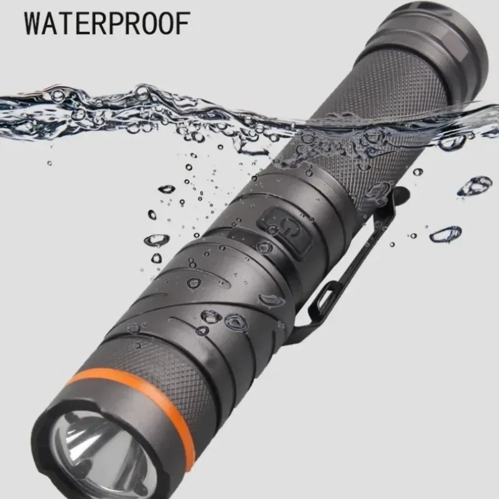 LED Flashlight Rechargeable 90° Rotatable Car Repair Light Magnetic Work Lamp with Red Green Warnings Ideal for Outdoor Camping