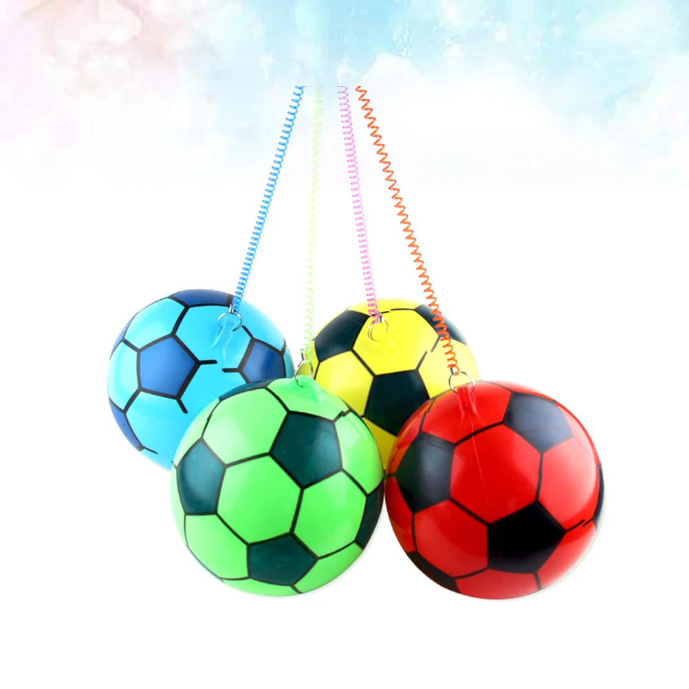 4 pçs 20cm engrossado pvc inflável bola de futebol praia piscina parque aquático ao ar livre indoor crianças jogo playground prática com corrente