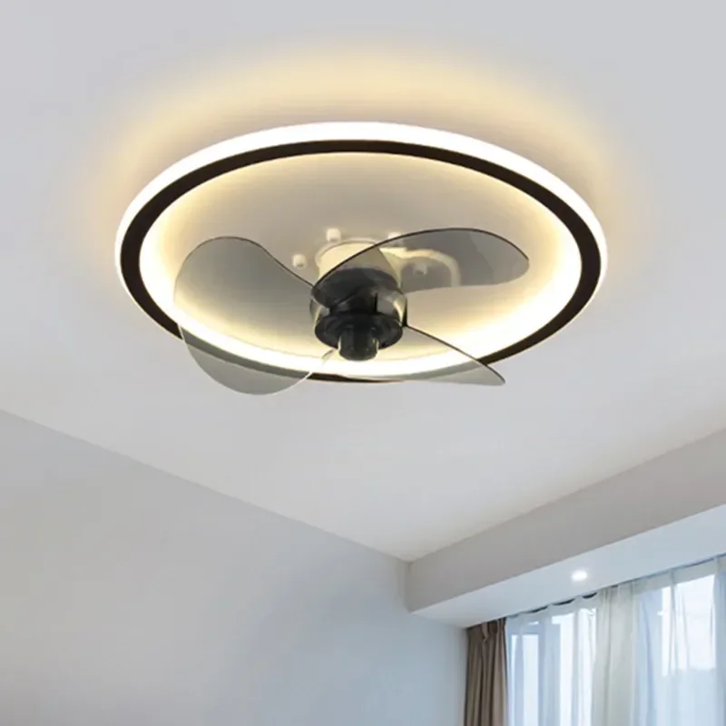 New Minimalist Modern Bedroom Fan Lamp Full Spectrum Eye Protection Ceiling Light Integrated Household Fan Lighting Fixture