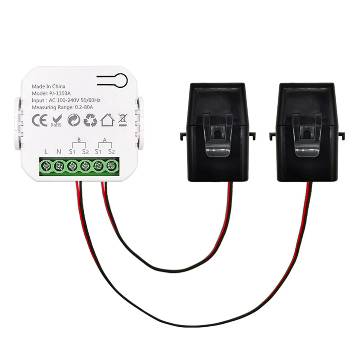 T88C Tuya Smart Energy Meter Power Production Consumption Bidirectional Power Monitor 0.2-80A Support APP Control