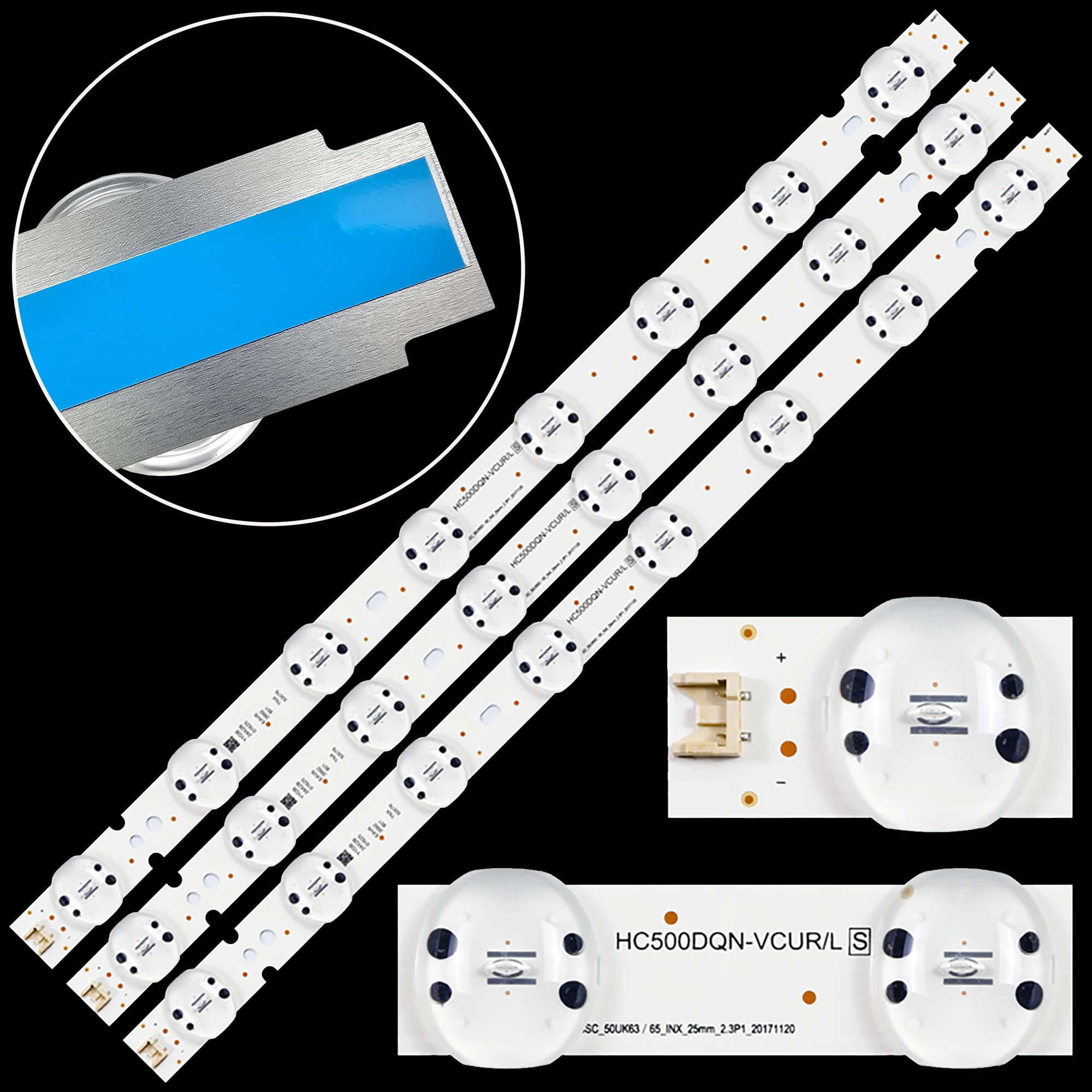 3Pcs Led Backlight 8Leds Voor Lig 50UK6510PSF 50UK6510 50UK6520PSA 50UK6520 50UK6500 50UK6470PLC HC500DQN-VCUR/L 50UK63/65_INX