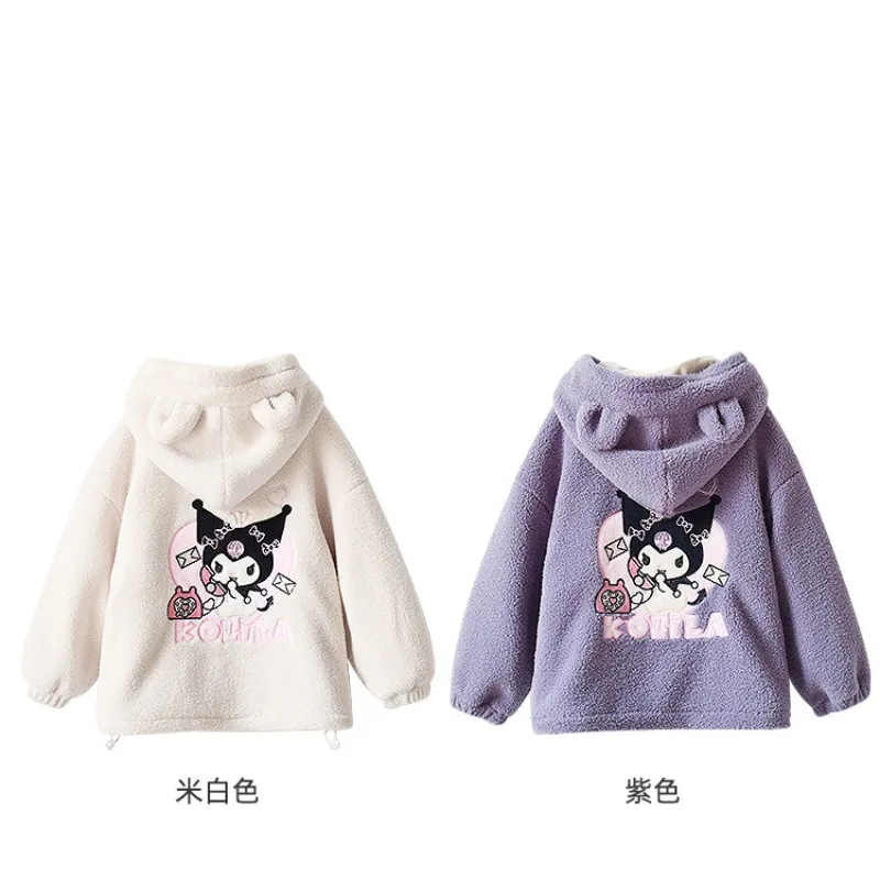 Nuovo Sanrio winter anime kawaii cappotto di velluto per bambini personalità creativa simpatico cartone animato addensato per bambini vestiti con