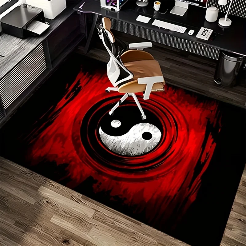 

Creative Tai Chi Yin Yang Pattern Printed Carpet Decorat Mats for Office Tables, Coffee Tables, and Hallways Fashionable Carpet