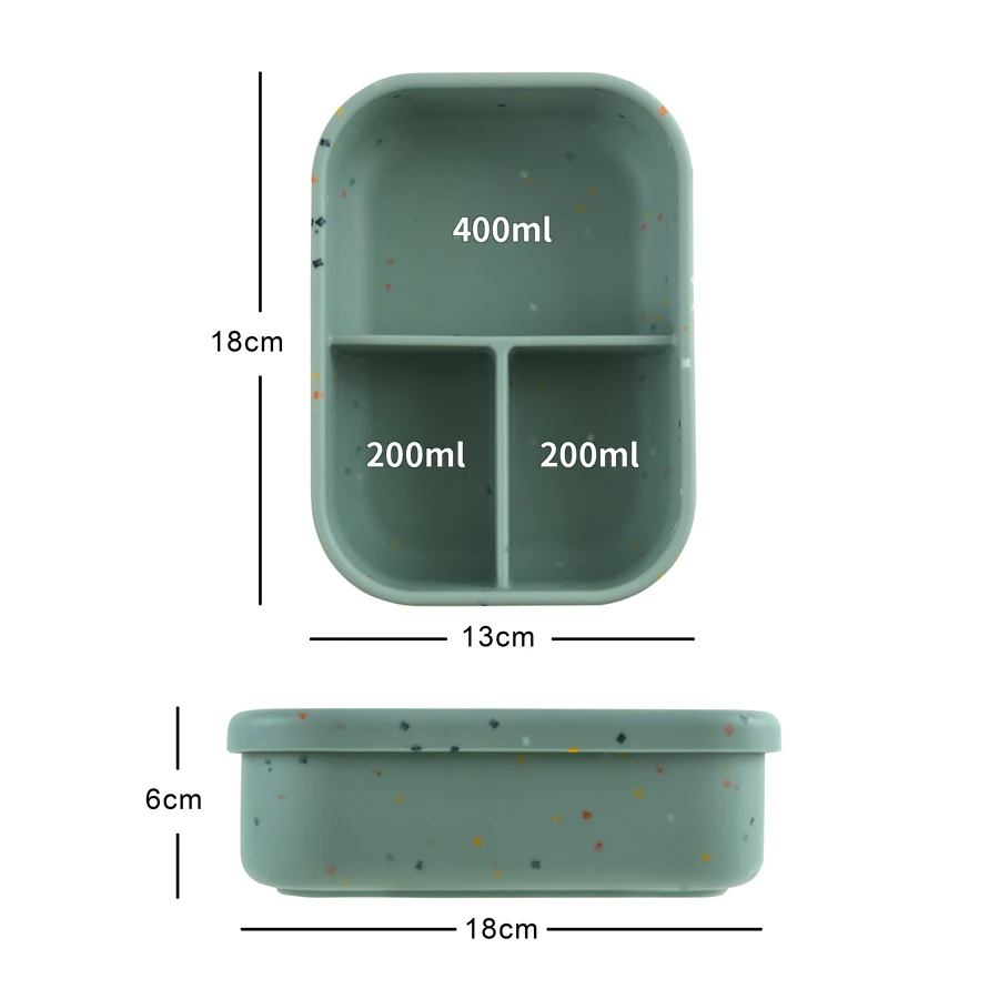 New Baby Silicone Lunch Box Pratos Food Grade Placa Crisper Microondas Lunch Box Caixa de alimentação Baby Bowl Outdoor Box