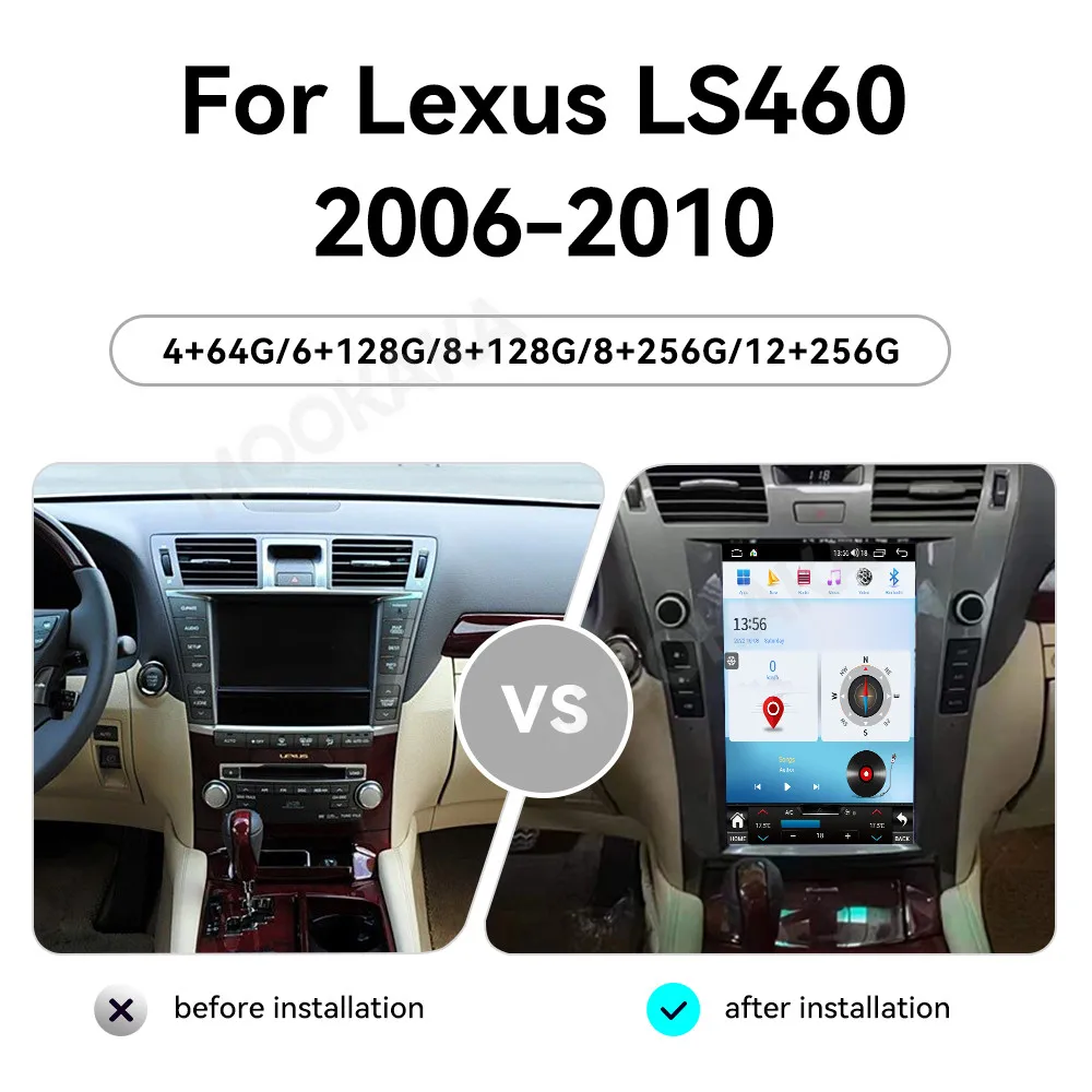 

10.25 Inch Android 15 Car Stereo For Lexus LS460 2006-2010 IPS Touch Screen GPS Navigation Wireless CarPlay RHD LHD DSP 4G WiFi