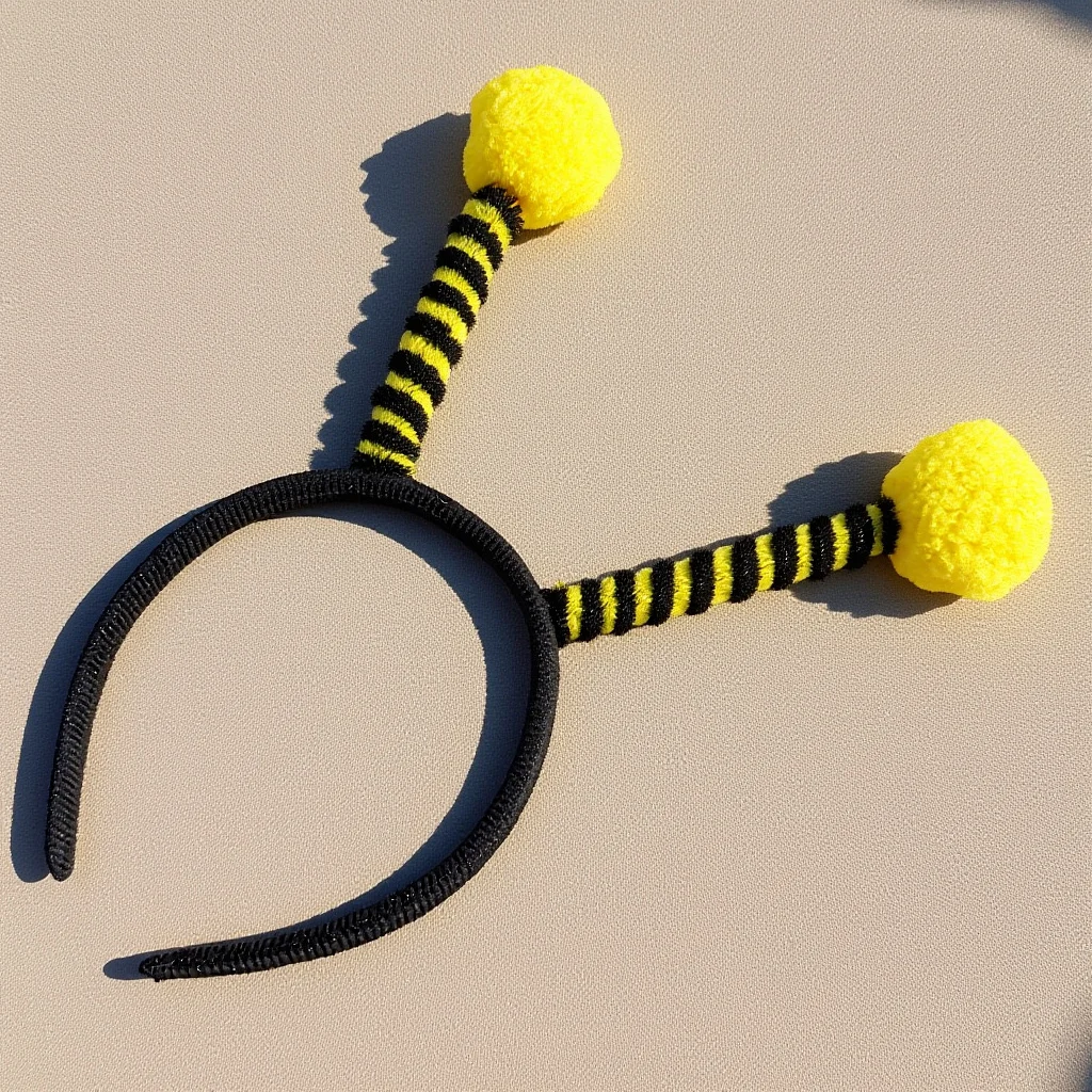 12 Stück Bienen-Antennenkopf, gelbes Tuch, leicht, bequem, für Damen, Halloween-Kostüm, Cosplay, Party, Foto, Requisite