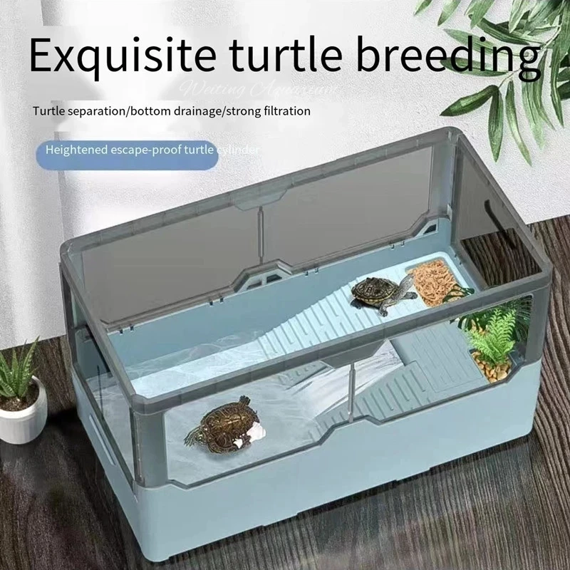 

Turtle tank free water change with sunbed Brazilian turtle ecological landscaping breeding box aquarium accessories 220V 4W