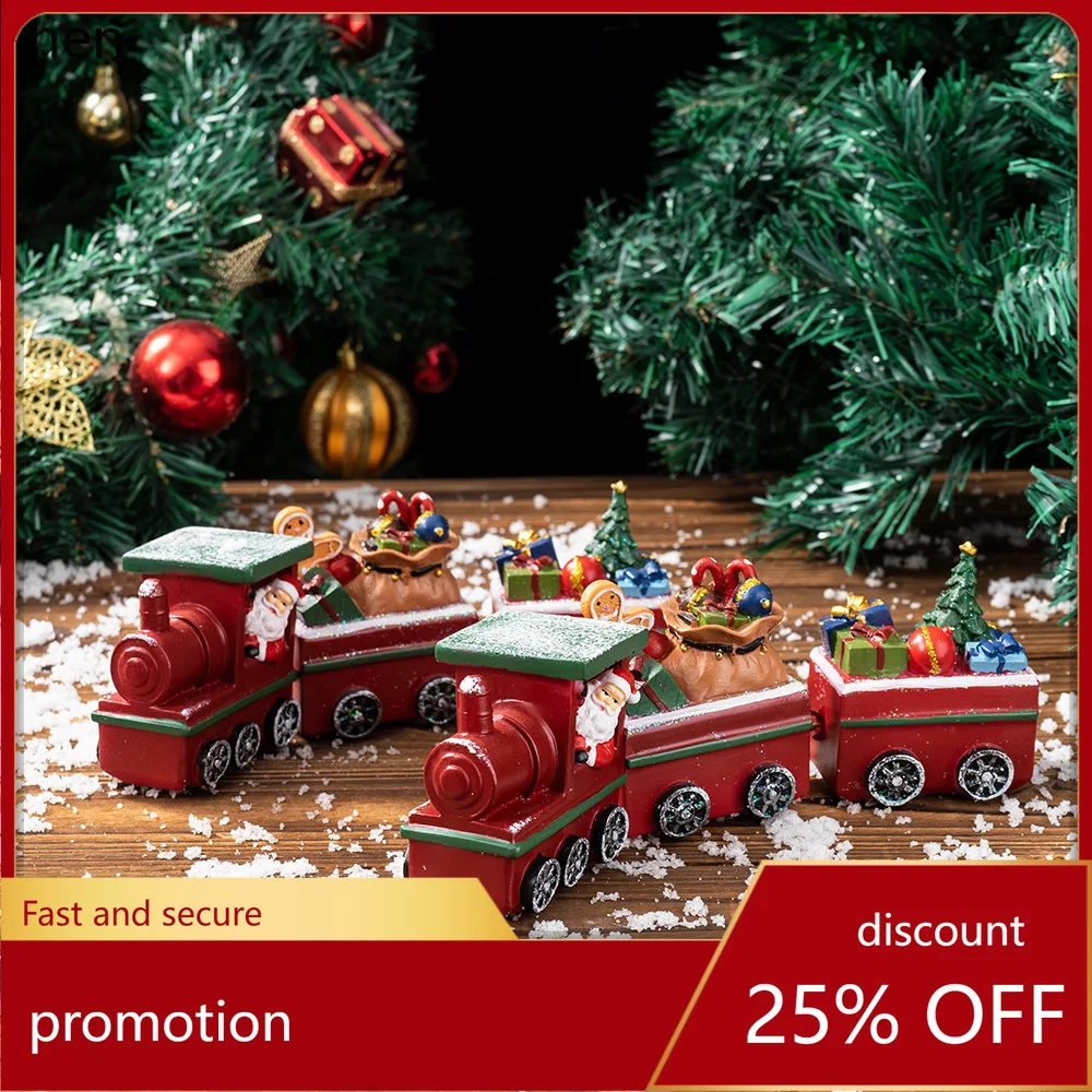 

ZML small train ornament for home desktop and display window, resin craft, Christmas decoration
