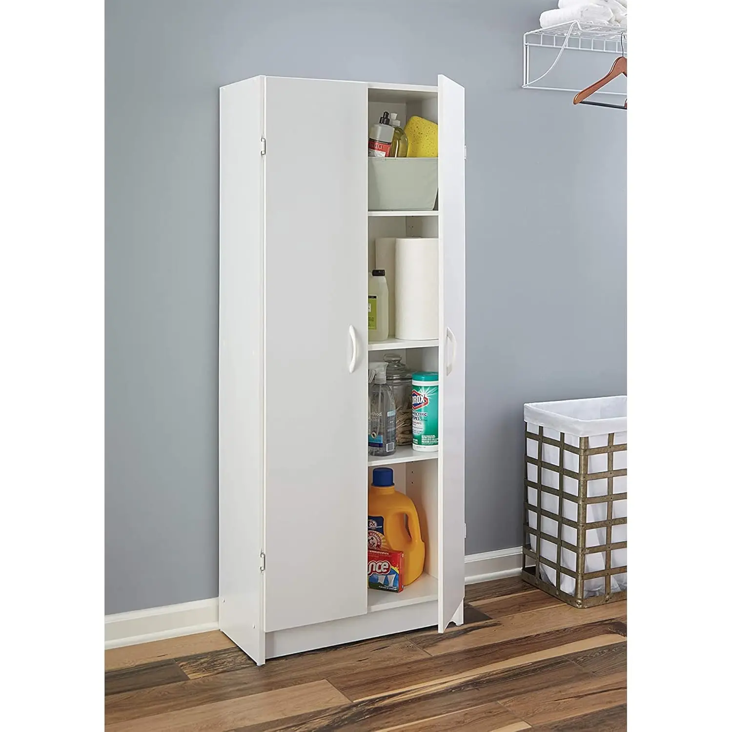 ClosetMaid Pantry Cabinet Cupboard with 2 Doors, Adjustable Shelves, Standing, Storage for Kitchen, Laundry or Utility Room,