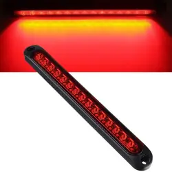 Car LED Third 3RD Brake Lights Bar Ultra-Thin Rear Parking Signal Lamp Truck High Mount Stop Warning Light Universal 24V 12V Red