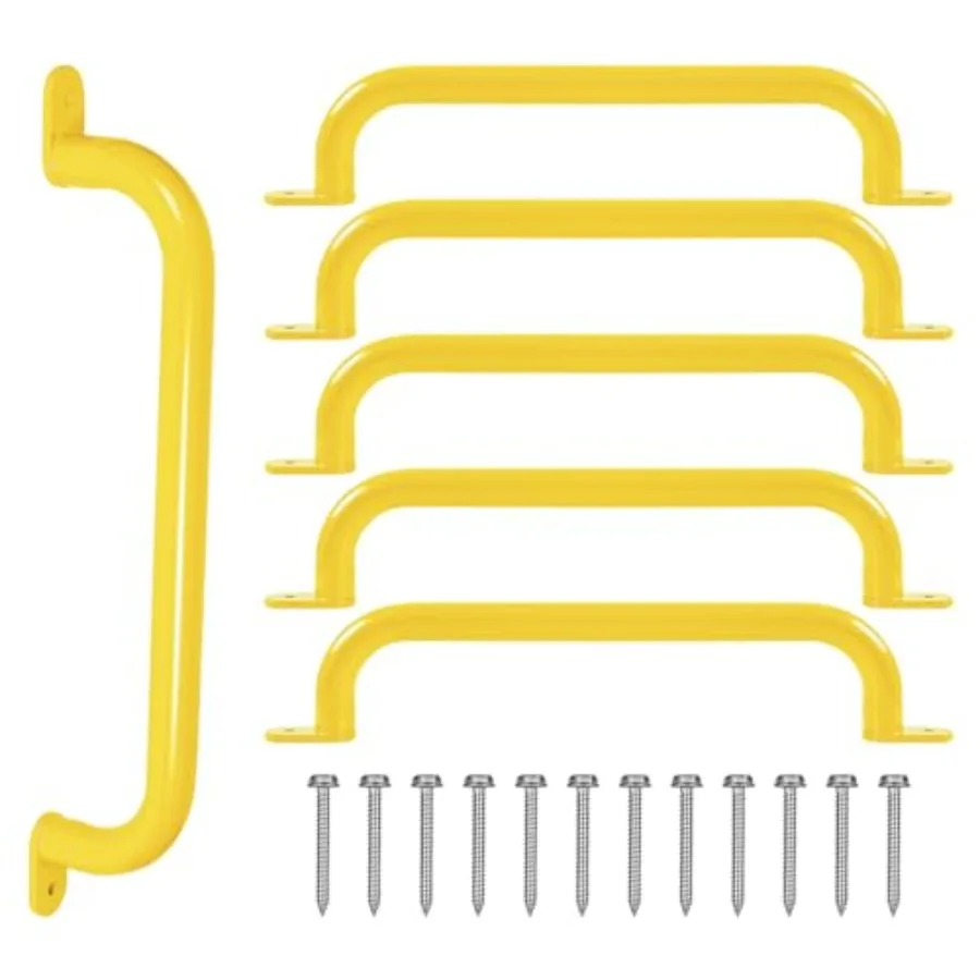 

17 Inch Metal Safety Handles for Playground 6 Pack - Swing Set Accessories Grab Handles Playset Hand Grips Indoor Monkey Bars f