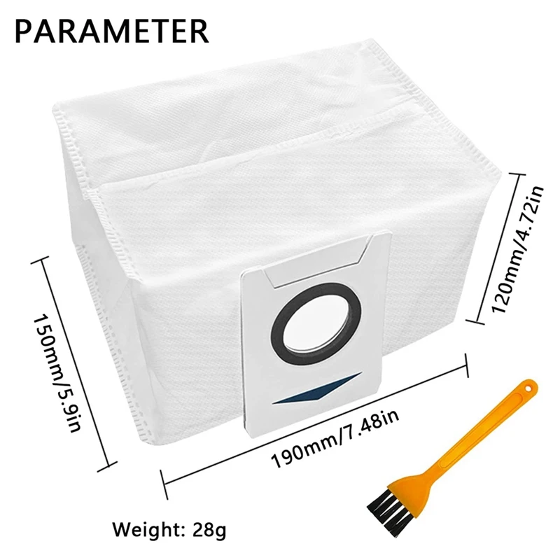Sac à poussière pour Ecovacs Deebot bronchOmni, accessoires d'aspirateur de grande capacité avec brosse à poussière pour station d'aspiration Deebot