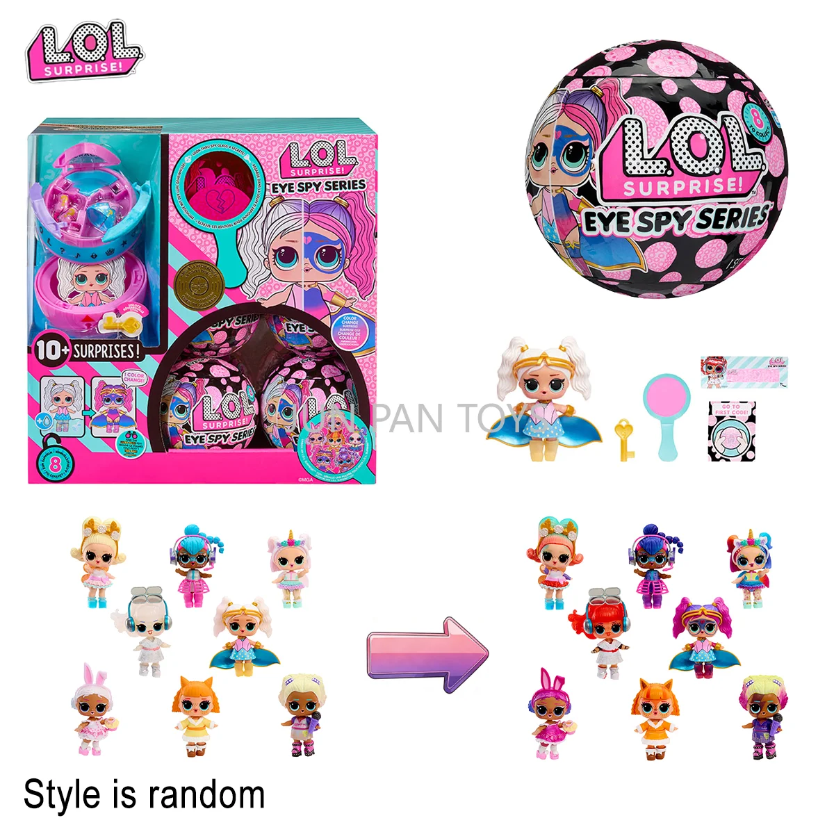 Muñeca LOL Surprise Eye Spy Serie Original, Bola Interactiva para Desempacar, Mini Muñeca de Moda con Accesorios, Regalo Sorpresa de Cumpleaños para Niñas