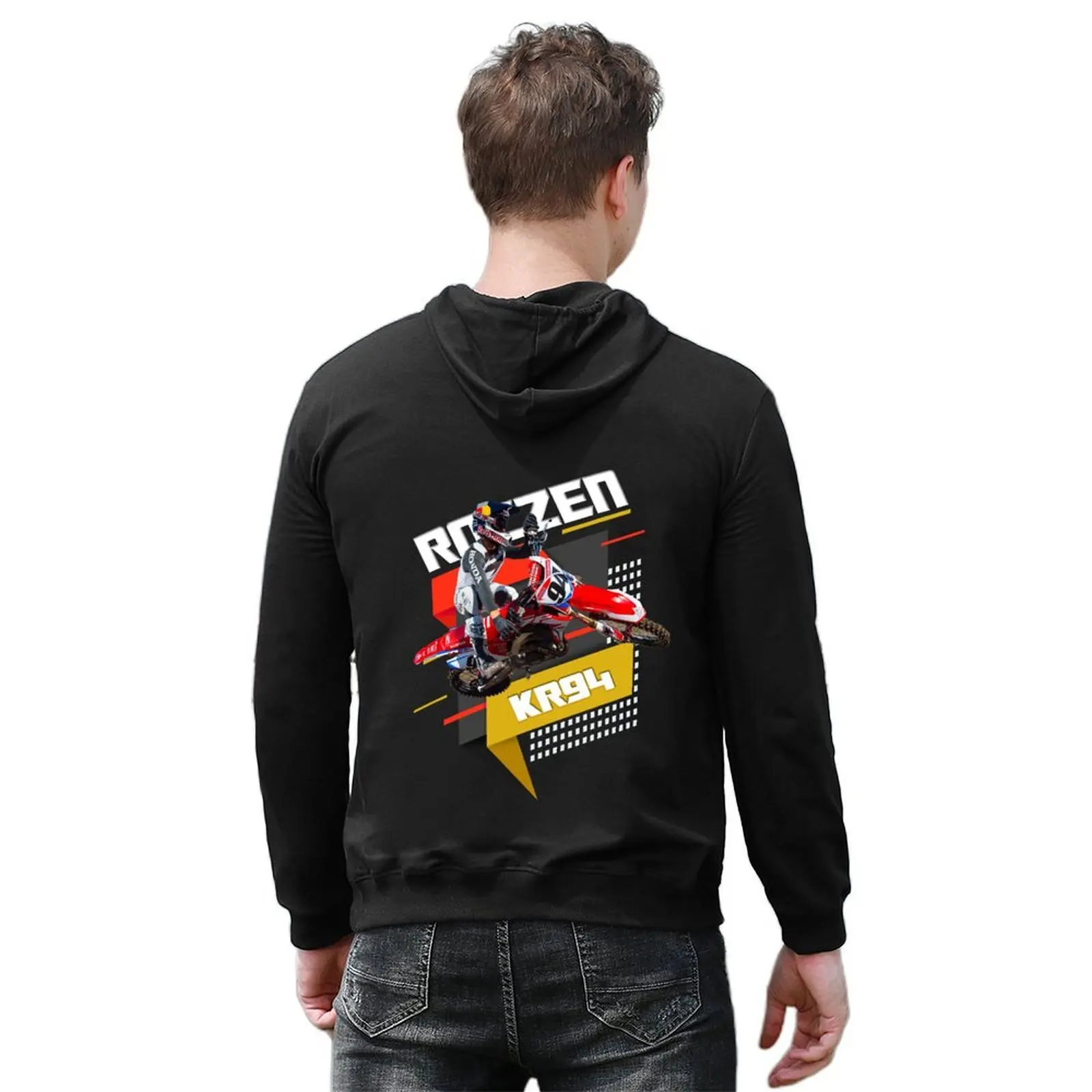 كين روكزن 94 موتوكروس وسوبر كروس # 94 Kroc KR94 Fan Design هوديي ملابس رجالية ملابس للرجال يرتدي الرجال هوديس جرافيك