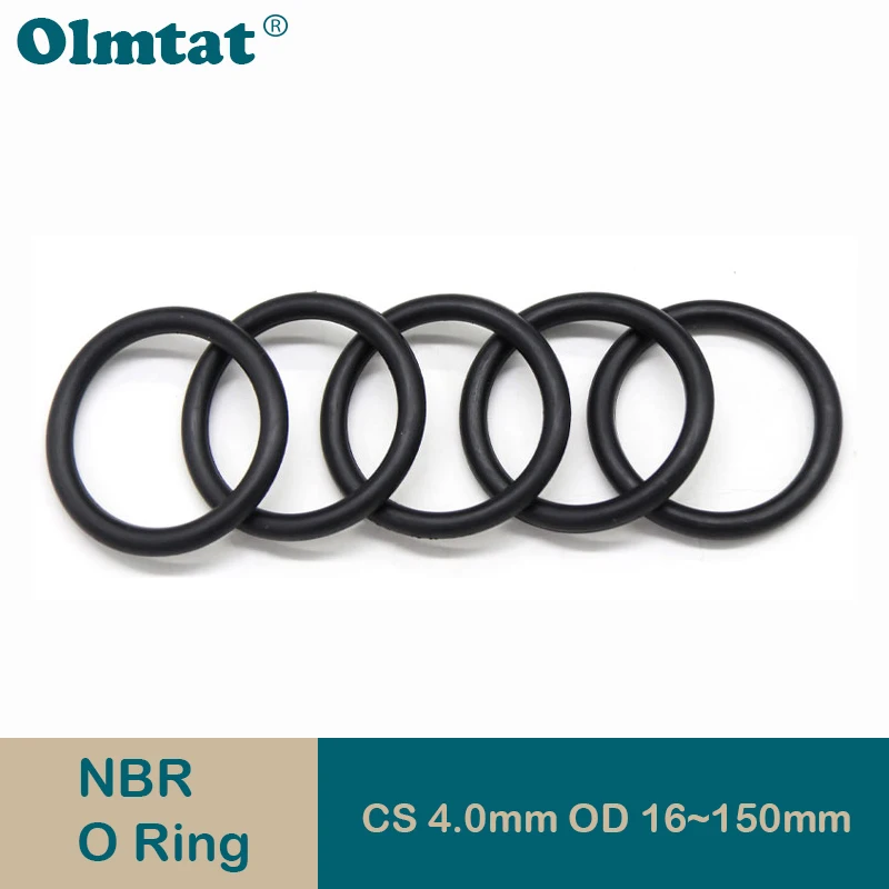 

10/50Pcs NBR O Ring Gasket Thickness CS 4mm OD 16~150mm Nitrile Rubber Round O Type Corrosion Oil Resist Sealing Washer Blackr