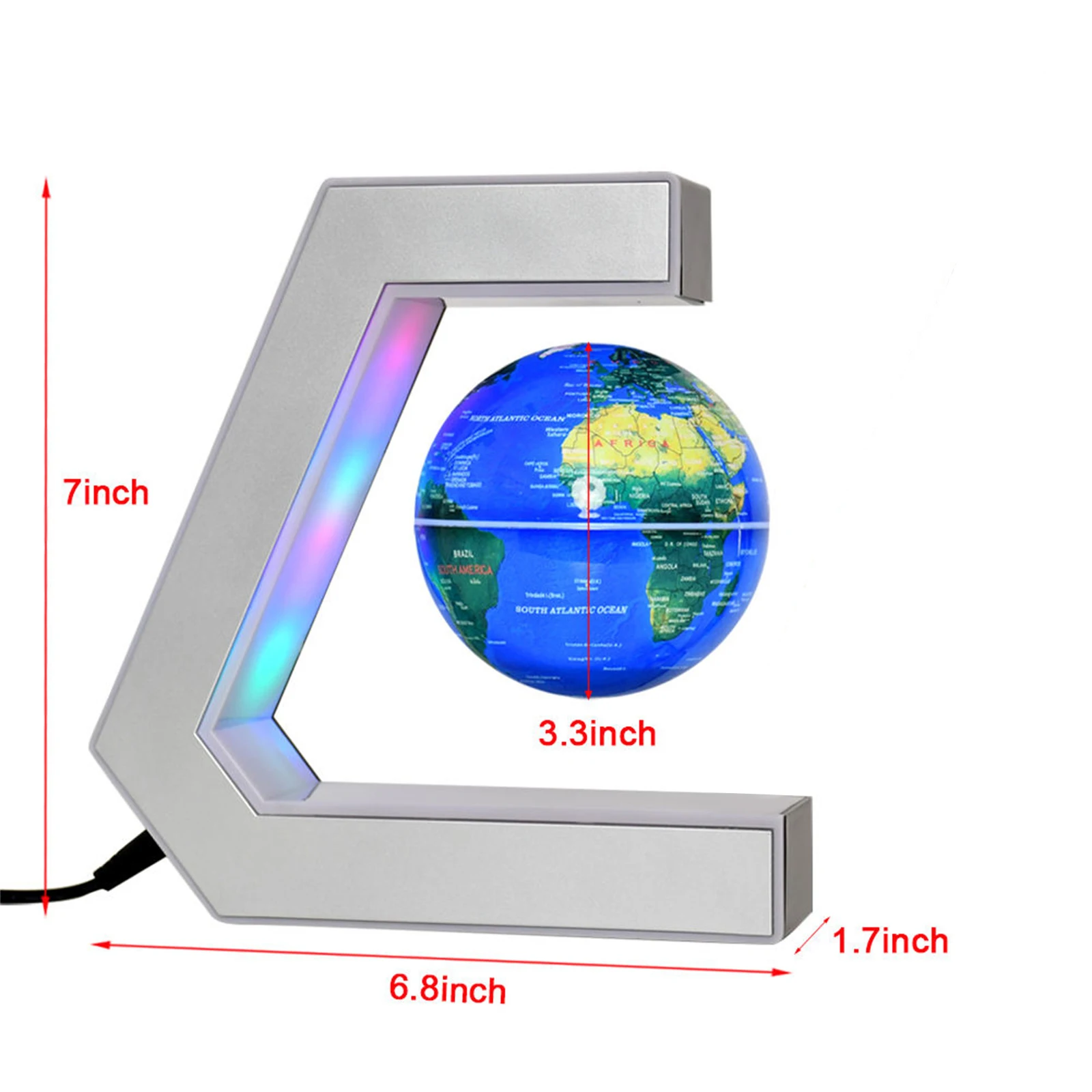 Плавающий глобус с магнитной левитацией и светодиодной подсветкой, глобус специальной формы для домашнего офиса, декора стола, подарок на день рождения для мужчин и детей