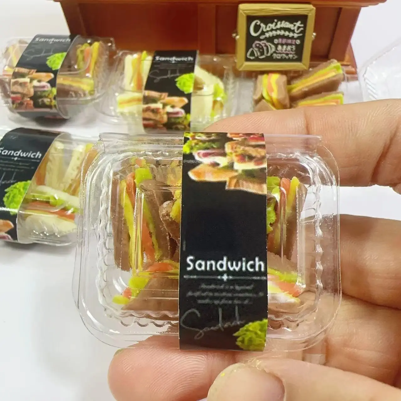 New 5PCS/SET 1/6 Handmade with clay Breakfast takeaway Miniature Delicious sandwich breakfast set food for Doll House  accessory