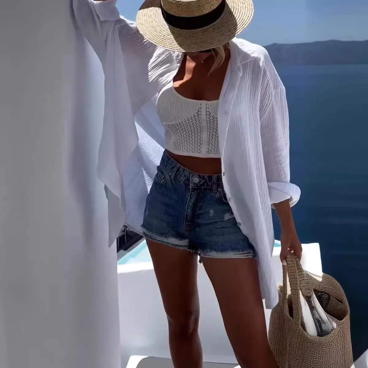 ياقة نسائية للعام الجديد طويلة من القطن والكتان irt مريحة ومسامية ومطرزة هندسية مقاومة للتشوه