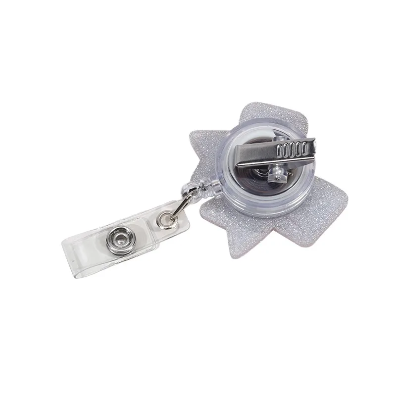 Nurse Badge Doctor ID Clip Buckle Keychain Bowknot Retractable Rotating Scroll Card Badge Reel Gifts