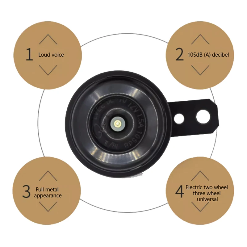12 48 60 72V Motorcycle Electric Horn Car Loud Whistle Speaker Motor Bike Dirt Pit Bike Scooter Electric Horn Accessories